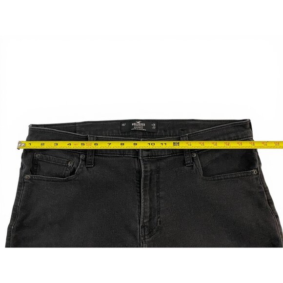 Hollister Slim Straight Mens Black Jeans Size W36 L32 Advanced Stretch - Picture 3 of 8